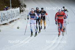 12.01.2014, Nove Mesto, Czech Republic (CZE): Emil Joensson (SWE), Andrew Newell (USA), Josef Wenzl (GER), Eirik Brandsdal (NOR), (l-r) - FIS world cup cross-country, team sprint, Nove Mesto (CZE). www.nordicfocus.com. © Rauschendorfer/NordicFocus. Every downloaded picture is fee-liable.