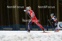 12.01.2014, Nove Mesto, Czech Republic (CZE): Kathrine Rolsted Harsem (NOR), Ida Sargent (USA), (l-r) - FIS world cup cross-country, team sprint, Nove Mesto (CZE). www.nordicfocus.com. © Rauschendorfer/NordicFocus. Every downloaded picture is fee-liable.