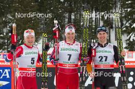 02.02.2014, Toblach, Italy (ITA): Eirik Brandsdal (NOR), Ola Vigen Hattestad (NOR), Josef Wenzl (GER) - FIS world cup cross-country, individual sprint, Toblach (ITA). www.nordicfocus.com. © Manzoni/NordicFocus. Every downloaded picture is fee-liable.