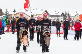02.02.2014, Toblach, Italy (ITA): Event Feature: Fans of Dario Cologna (SUI) with cowbells... - FIS world cup cross-country, individual sprint, Toblach (ITA). www.nordicfocus.com. © Manzoni/NordicFocus. Every downloaded picture is fee-liable.