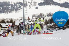 02.02.2014, Toblach, Italy (ITA): Vesna Fabjan (SLO), Greta Laurent (ITA) - FIS world cup cross-country, individual sprint, Toblach (ITA). www.nordicfocus.com. © Manzoni/NordicFocus. Every downloaded picture is fee-liable.