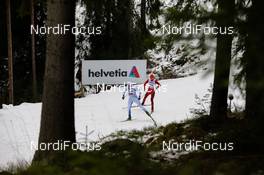 02.03.2014, Lahti, Finland (FIN): Karel Tammjarv (EST), Fischer, Swix, Rottefella followed by Arvis Liepins (LAT) - FIS world cup cross-country, 15km men, Lahti (FIN). www.nordicfocus.com. © Laiho/NordicFocus. Every downloaded picture is fee-liable.