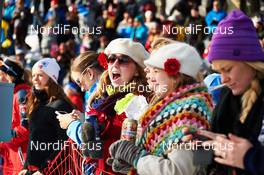 08.03.2014, Oslo, Norway (NOR): nowegian fans at Frognerseteren - FIS world cup cross-country, mass men, Oslo (NOR). www.nordicfocus.com. © Felgenhauer/NordicFocus. Every downloaded picture is fee-liable.