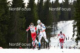 08.03.2014, Oslo, Norway (NOR): Simen Haakon Oestensen (NOR), Lars Nelson (SWE), Eldar Roenning (NOR), (l-r) - FIS world cup cross-country, mass men, Oslo (NOR). www.nordicfocus.com. © Felgenhauer/NordicFocus. Every downloaded picture is fee-liable.