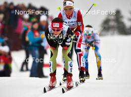 09.03.2014, Oslo, Norway (NOR): Eva Vrabcova-Nyvltova (CZE), Kristin Stoermer Steira (NOR), (l-r) - FIS world cup cross-country, mass women, Oslo (NOR). www.nordicfocus.com. © Felgenhauer/NordicFocus. Every downloaded picture is fee-liable.