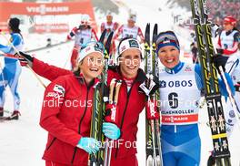 09.03.2014, Oslo, Norway (NOR): Therese Johaug (NOR), Marit Bjoergen (NOR), Kerttu Niskanen (FIN), (l-r) - FIS world cup cross-country, mass women, Oslo (NOR). www.nordicfocus.com. © Felgenhauer/NordicFocus. Every downloaded picture is fee-liable.