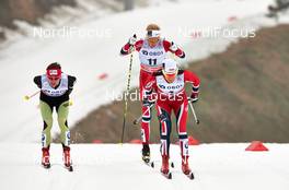 09.03.2014, Oslo, Norway (NOR): Eva Vrabcova-Nyvltova (CZE), Kristin Stoermer Steira (NOR), Heidi Weng (NOR), (l-r) - FIS world cup cross-country, mass women, Oslo (NOR). www.nordicfocus.com. © Felgenhauer/NordicFocus. Every downloaded picture is fee-liable.