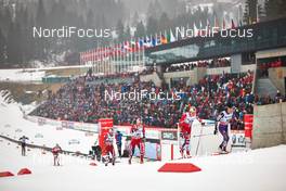 09.03.2014, Oslo, Norway (NOR): athletes leave the stadium of Holmenkollen - FIS world cup cross-country, mass women, Oslo (NOR). www.nordicfocus.com. © Felgenhauer/NordicFocus. Every downloaded picture is fee-liable.