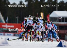 16.03.2014, Falun, Sweden (SWE): Maurice Manificat (FRA), Ivan Babikov (CAN), (l-r) - FIS world cup cross-country, 15km men handicap start, Falun (SWE). www.nordicfocus.com. © Felgenhauer/NordicFocus. Every downloaded picture is fee-liable.
