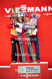 16.03.2014, Falun, Sweden (SWE): Marit Bjoergen (NOR), Therese Johaug (NOR), (l-r) - FIS world cup cross-country, 15km men handicap start, Falun (SWE). www.nordicfocus.com. © Felgenhauer/NordicFocus. Every downloaded picture is fee-liable.