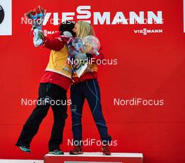 16.03.2014, Falun, Sweden (SWE): Marit Bjoergen (NOR), Therese Johaug (NOR), (l-r) - FIS world cup cross-country, 15km men handicap start, Falun (SWE). www.nordicfocus.com. © Felgenhauer/NordicFocus. Every downloaded picture is fee-liable.