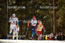 15.03.2014, Falun, Sweden (SWE): Daniel Richardsson (SWE), Alex Harvey (CAN), Alexander Legkov (RUS), Martin Johnsrud Sundby (NOR), (l-r) - FIS world cup cross-country, skiathlon men, Falun (SWE). www.nordicfocus.com. © Felgenhauer/NordicFocus. Every downloaded picture is fee-liable.