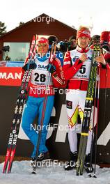 15.03.2014, Falun, Sweden (SWE): Alexander Legkov (RUS), Alex Harvey (CAN), (l-r) - FIS world cup cross-country, skiathlon men, Falun (SWE). www.nordicfocus.com. © Felgenhauer/NordicFocus. Every downloaded picture is fee-liable.
