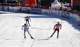 15.03.2014, Falun, Sweden (SWE): Alex Harvey (CAN), Martin Johnsrud Sundby (NOR), (l-r) - FIS world cup cross-country, skiathlon men, Falun (SWE). www.nordicfocus.com. © Felgenhauer/NordicFocus. Every downloaded picture is fee-liable.