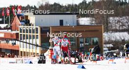 15.03.2014, Falun, Sweden (SWE): Emma Wiken (SWE), Heidi Weng (NOR), (l-r) - FIS world cup cross-country, skiathlon women, Falun (SWE). www.nordicfocus.com. © Felgenhauer/NordicFocus. Every downloaded picture is fee-liable.