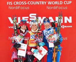 15.03.2014, Falun, Sweden (SWE): Marit Bjoergen (NOR), Therese Johaug (NOR), Kerttu Niskanen (FIN), (l-r) - FIS world cup cross-country, skiathlon women, Falun (SWE). www.nordicfocus.com. © Felgenhauer/NordicFocus. Every downloaded picture is fee-liable.