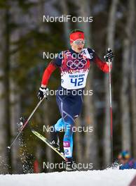 14.02.2014, Sochi, Russia (RUS): Stanislav Volzhentsev (RUS) - XXII. Olympic Winter Games Sochi 2014, cross-country, 15km men, Sochi (RUS). www.nordicfocus.com. © NordicFocus. Every downloaded picture is fee-liable.