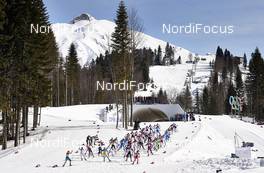 22.02.2014, Sochi, Russia (RUS): start - XXII. Olympic Winter Games Sochi 2014, cross-country, 30km women, Sochi (RUS). www.nordicfocus.com. © NordicFocus. Every downloaded picture is fee-liable.