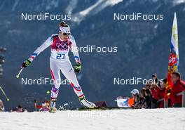 22.02.2014, Sochi, Russia (RUS): Coraline Hugue (FRA), Fischer, One Way, Rottefella - XXII. Olympic Winter Games Sochi 2014, cross-country, 30km women, Sochi (RUS). www.nordicfocus.com. © NordicFocus. Every downloaded picture is fee-liable.