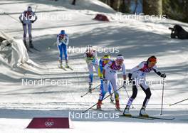 22.02.2014, Sochi, Russia (RUS): Laura Orgue (SPA) followed by Emma Wiken (SWE), Fischer, Swix, Alpina, Rottefella, Craft - XXII. Olympic Winter Games Sochi 2014, cross-country, 30km women, Sochi (RUS). www.nordicfocus.com. © NordicFocus. Every downloaded picture is fee-liable.