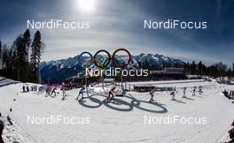 22.02.2014, Sochi, Russia (RUS): the group on the first round - XXII. Olympic Winter Games Sochi 2014, cross-country, 30km women, Sochi (RUS). www.nordicfocus.com. © NordicFocus. Every downloaded picture is fee-liable.