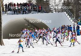 22.02.2014, Sochi, Russia (RUS): athletes in the first lap on the way to the tunnel - XXII. Olympic Winter Games Sochi 2014, cross-country, 30km women, Sochi (RUS). www.nordicfocus.com. © NordicFocus. Every downloaded picture is fee-liable.