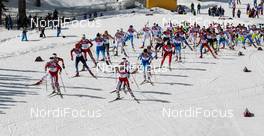 22.02.2014, Sochi, Russia (RUS): women´s start - XXII. Olympic Winter Games Sochi 2014, cross-country, 30km women, Sochi (RUS). www.nordicfocus.com. © NordicFocus. Every downloaded picture is fee-liable.