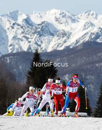 22.02.2014, Sochi, Russia (RUS): Eva Vrabcova-Nyvltova (CZE) followed by Seraina Boner (SUI), Fischer, One Way, Salomon - XXII. Olympic Winter Games Sochi 2014, cross-country, 30km women, Sochi (RUS). www.nordicfocus.com. © NordicFocus. Every downloaded picture is fee-liable.