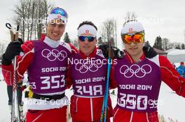 11.02.2014, Sochi, Russia (RUS): Roman Schaad (SUI), Jovian Hediger (SUI), Joeri Kindschi (SUI) - XXII. Olympic Winter Games Sochi 2014, cross-country, individual sprint, Sochi (RUS). www.nordicfocus.com. © NordicFocus. Every downloaded picture is fee-liable.