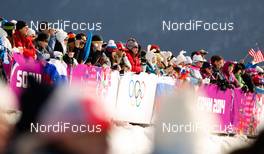 11.02.2014, Sochi, Russia (RUS): fans at the stadium - XXII. Olympic Winter Games Sochi 2014, cross-country, individual sprint, Sochi (RUS). www.nordicfocus.com. © NordicFocus. Every downloaded picture is fee-liable.