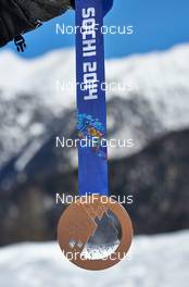 11.02.2014, Sochi, Russia (RUS): bronze medal - XXII. Olympic Winter Games Sochi 2014, cross-country, medals, Sochi (RUS). www.nordicfocus.com. © NordicFocus. Every downloaded picture is fee-liable.