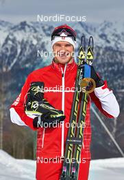 10.02.2014, Sochi, Russia (RUS): Dario Cologna (SUI) - XXII. Olympic Winter Games Sochi 2014, cross-country, medals, Sochi (RUS). www.nordicfocus.com. © NordicFocus. Every downloaded picture is fee-liable.