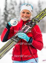 21.02.2014, Sochi, Russia (RUS): Therese Johaug (NOR), Fischer, Swix, Rottefella - XXII. Olympic Winter Games Sochi 2014, cross-country, medals, Sochi (RUS). www.nordicfocus.com. © NordicFocus. Every downloaded picture is fee-liable.