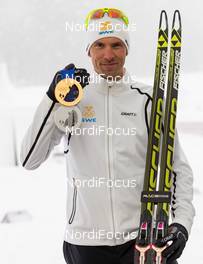 21.02.2014, Sochi, Russia (RUS): Johan Olsson (SWE), Fischer, Swix, Alpina, Rottefella, Craft - XXII. Olympic Winter Games Sochi 2014, cross-country, medals, Sochi (RUS). www.nordicfocus.com. © NordicFocus. Every downloaded picture is fee-liable.