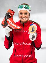 21.02.2014, Sochi, Russia (RUS): Ingvild Flugstad Oestberg (NOR), Madshus, Swix, Alpina, Rottefella - XXII. Olympic Winter Games Sochi 2014, cross-country, medals, Sochi (RUS). www.nordicfocus.com. © NordicFocus. Every downloaded picture is fee-liable.