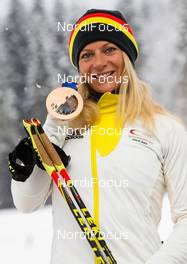 21.02.2014, Sochi, Russia (RUS): Claudia Nystad (GER), Atomic, Leki, Adidas - XXII. Olympic Winter Games Sochi 2014, cross-country, medals, Sochi (RUS). www.nordicfocus.com. © NordicFocus. Every downloaded picture is fee-liable.