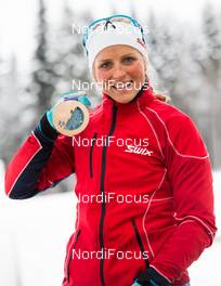 21.02.2014, Sochi, Russia (RUS): Therese Johaug (NOR), Fischer, Swix, Rottefella - XXII. Olympic Winter Games Sochi 2014, cross-country, medals, Sochi (RUS). www.nordicfocus.com. © NordicFocus. Every downloaded picture is fee-liable.