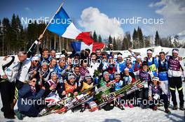 16.02.2014, Sochi, Russia (RUS): Team France - XXII. Olympic Winter Games Sochi 2014, cross-country, 4x10km men, Sochi (RUS). www.nordicfocus.com. © NordicFocus. Every downloaded picture is fee-liable.