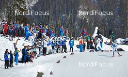 16.02.2014, Sochi, Russia (RUS): Marcus Hellner (SWE) in his very last downhill - XXII. Olympic Winter Games Sochi 2014, cross-country, 4x10km men, Sochi (RUS). www.nordicfocus.com. © NordicFocus. Every downloaded picture is fee-liable.