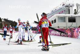 09.02.2014, Sochi, Russia (RUS): Dario Cologna (SUI), Hannes Dotzler (GER), (l-r) - XXII. Olympic Winter Games Sochi 2014, cross-country, skiathlon men, Sochi (RUS). www.nordicfocus.com. © NordicFocus. Every downloaded picture is fee-liable.
