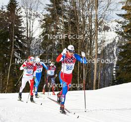 09.02.2014, Sochi, Russia (RUS): Graeme Killick (CAN), Aivar Rehemaa (EST), Kris Freeman (USA), Martin Jaks (CZE), (l-r) - XXII. Olympic Winter Games Sochi 2014, cross-country, skiathlon men, Sochi (RUS). www.nordicfocus.com. © NordicFocus. Every downloaded picture is fee-liable.