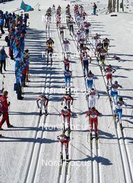 08.02.2014, Sochi, Russia (RUS): the ladies start - XXII. Olympic Winter Games Sochi 2014, cross-country, skiathlon women, Sochi (RUS). www.nordicfocus.com. © NordicFocus. Every downloaded picture is fee-liable.