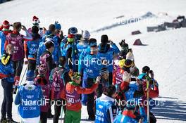 08.02.2014, Sochi, Russia (RUS): coaches taking pictures of the athletes - XXII. Olympic Winter Games Sochi 2014, cross-country, skiathlon women, Sochi (RUS). www.nordicfocus.com. © NordicFocus. Every downloaded picture is fee-liable.