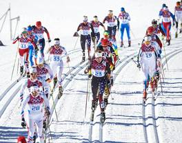 08.02.2014, Sochi, Russia (RUS): Sadie Bjornsen (USA) - XXII. Olympic Winter Games Sochi 2014, cross-country, skiathlon women, Sochi (RUS). www.nordicfocus.com. © NordicFocus. Every downloaded picture is fee-liable.