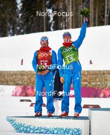 19.02.2014, Sochi, Russia (RUS): Maxim Vylegzhanin (RUS), Nikita Kriukov (RUS), (l-r) - XXII. Olympic Winter Games Sochi 2014, cross-country, team sprint, Sochi (RUS). www.nordicfocus.com. © NordicFocus. Every downloaded picture is fee-liable.