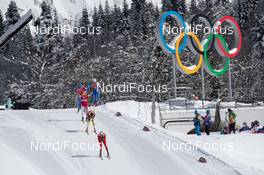 19.02.2014, Sochi, Russia (RUS): Dario Cologna (SUI) leads the field - XXII. Olympic Winter Games Sochi 2014, cross-country, team sprint, Sochi (RUS). www.nordicfocus.com. © NordicFocus. Every downloaded picture is fee-liable.