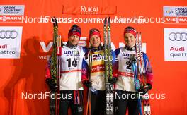 29.11.2014, Ruka, Finland (FIN): (l-r) Petter Northug (NOR), Fischer, Swix, Rottefella, Eirik Brandsdal (NOR), Fischer, Alpina, Rottefella and Sondre Turvoll Fossli (NOR), Atomic, KV+ - FIS world cup cross-country, individual sprint, Ruka (FIN). www.nordicfocus.com. © Laiho/NordicFocus. Every downloaded picture is fee-liable.