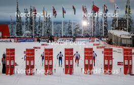 29.11.2014, Ruka, Finland (FIN): skiers started - FIS world cup cross-country, individual sprint, Ruka (FIN). www.nordicfocus.com. © Laiho/NordicFocus. Every downloaded picture is fee-liable.