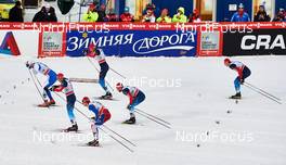 29.11.2014, Ruka, Finland (FIN):  athletes pass by crystall ads - FIS world cup cross-country, individual sprint, Ruka (FIN). www.nordicfocus.com. © Felgenhauer/NordicFocus. Every downloaded picture is fee-liable.