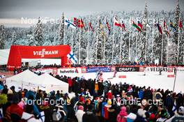 29.11.2014, Ruka, Finland (FIN):  spectators and athletes nearby the Viessmann arch - FIS world cup cross-country, individual sprint, Ruka (FIN). www.nordicfocus.com. © Felgenhauer/NordicFocus. Every downloaded picture is fee-liable.